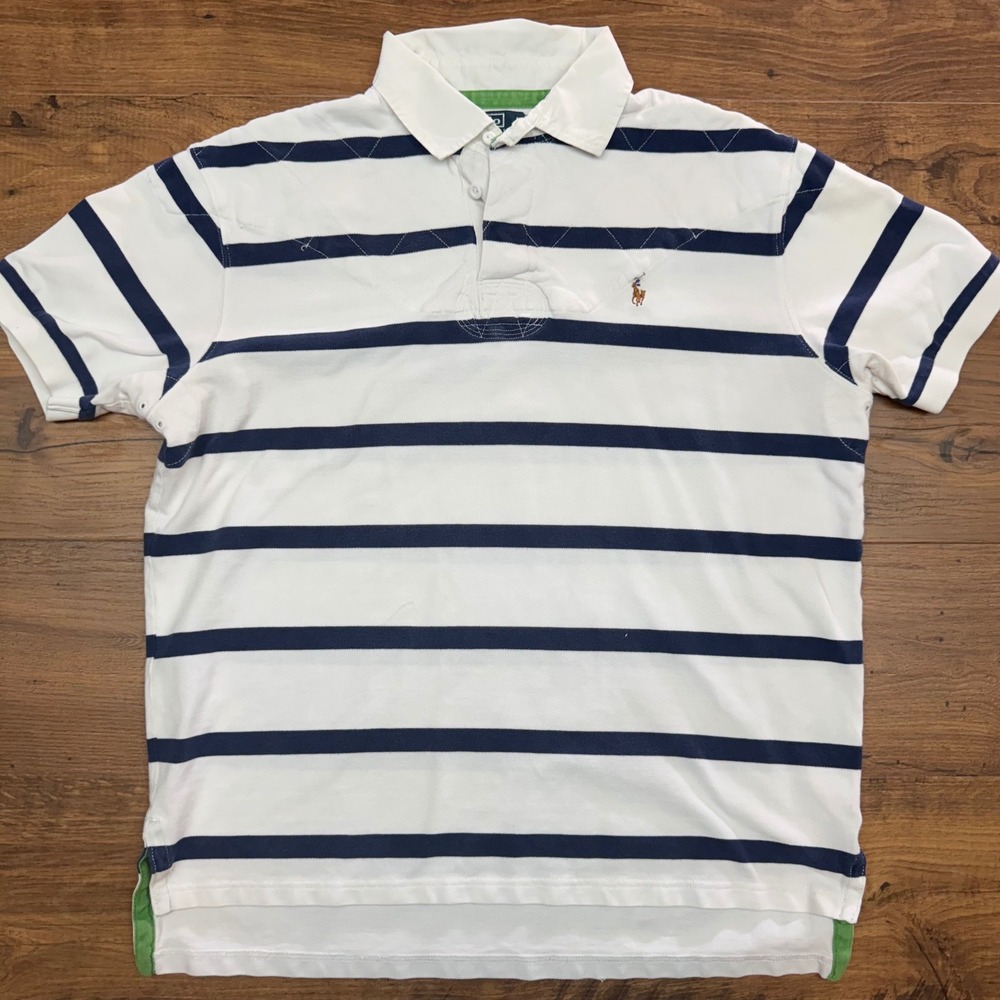 Vintage 90s Polo Ralph Lauren Shirt Men XL Polo‎ Flesh Pony Quilted Preppy READ